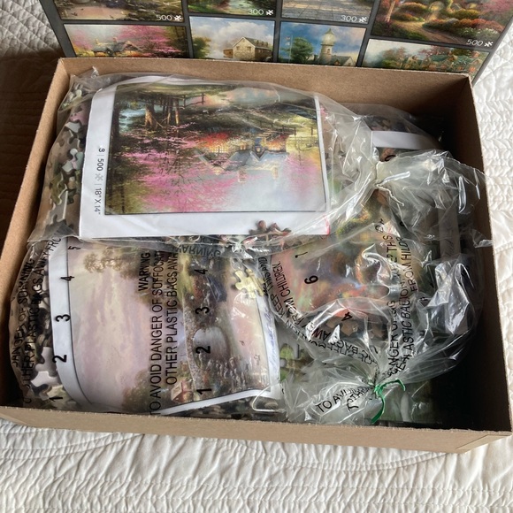 THOMAS KINKADE jigsaw puzzles box set of 10 - Picture 3 of 4